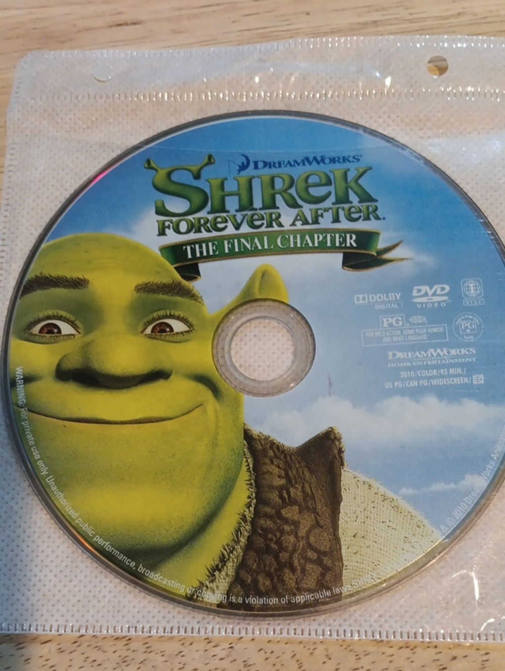 Shrek: Forever After The Final Chapter DVD *NO CASE*